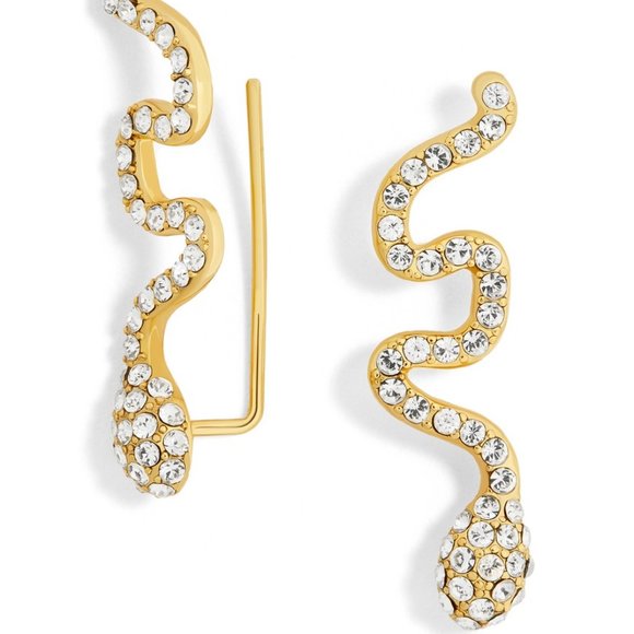 BaubleBar Jewelry - BaubleBar Crystal Snake Ear Crawlers Earrings RARE